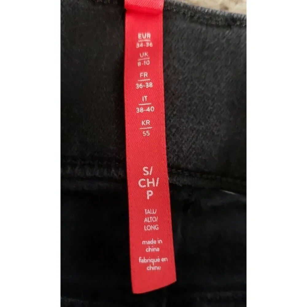 Spanx Black Pull On Denim Pants Skinny Jeggings High Waisted Womens Sz S Petite - Picture 13 of 13